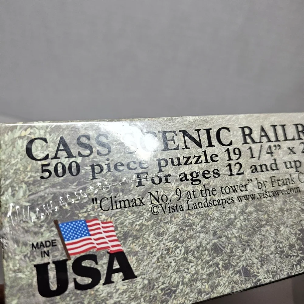 Sealed Cass Scenic Railroad TRAIN 500 Piece Jigsaw Puzzle Mountain Mist USA Made